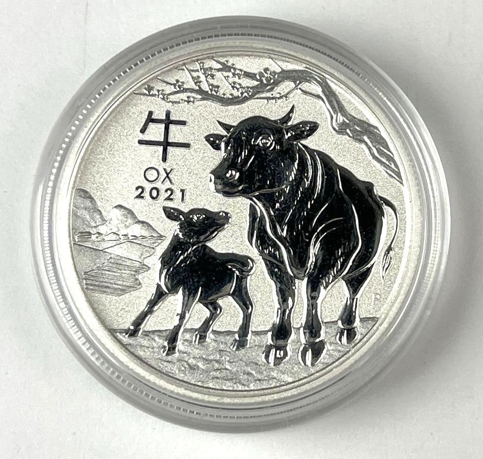 2021 Australia 50 Cents Year of the Ox 1/2 oz 9999 Silver Coin: 2021 Australia 50 Cents Year of the Ox 1/2 oz 9999 Silver Coin