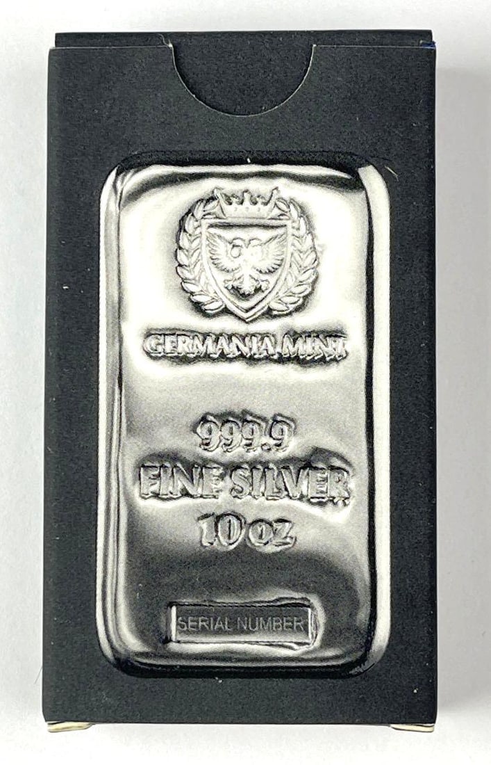 Germania Mint 10 oz 999.9 Fine Silver Ingot/ Bar (1 of 3)