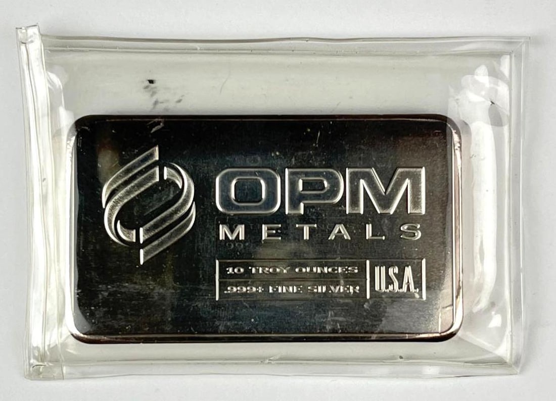 OPM Metals 10 oz .999 Fine Silver Ingot/ Bar: OPM Metals 10 oz .999 Fine Silver Ingot/ Bar