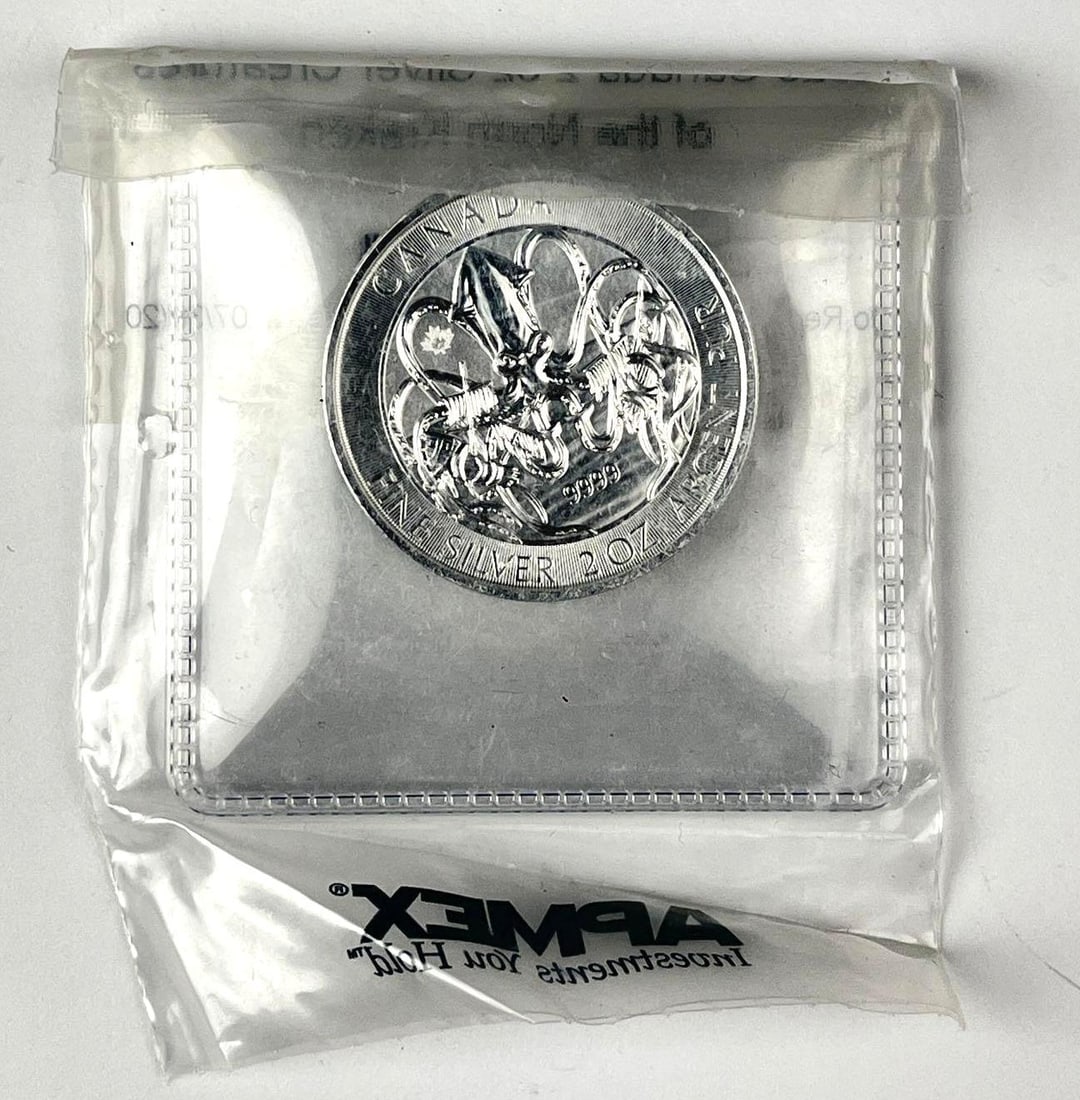 2020 Canada $10 Kraken 2 oz 9999 Fine Silver Coin (1 of 2)