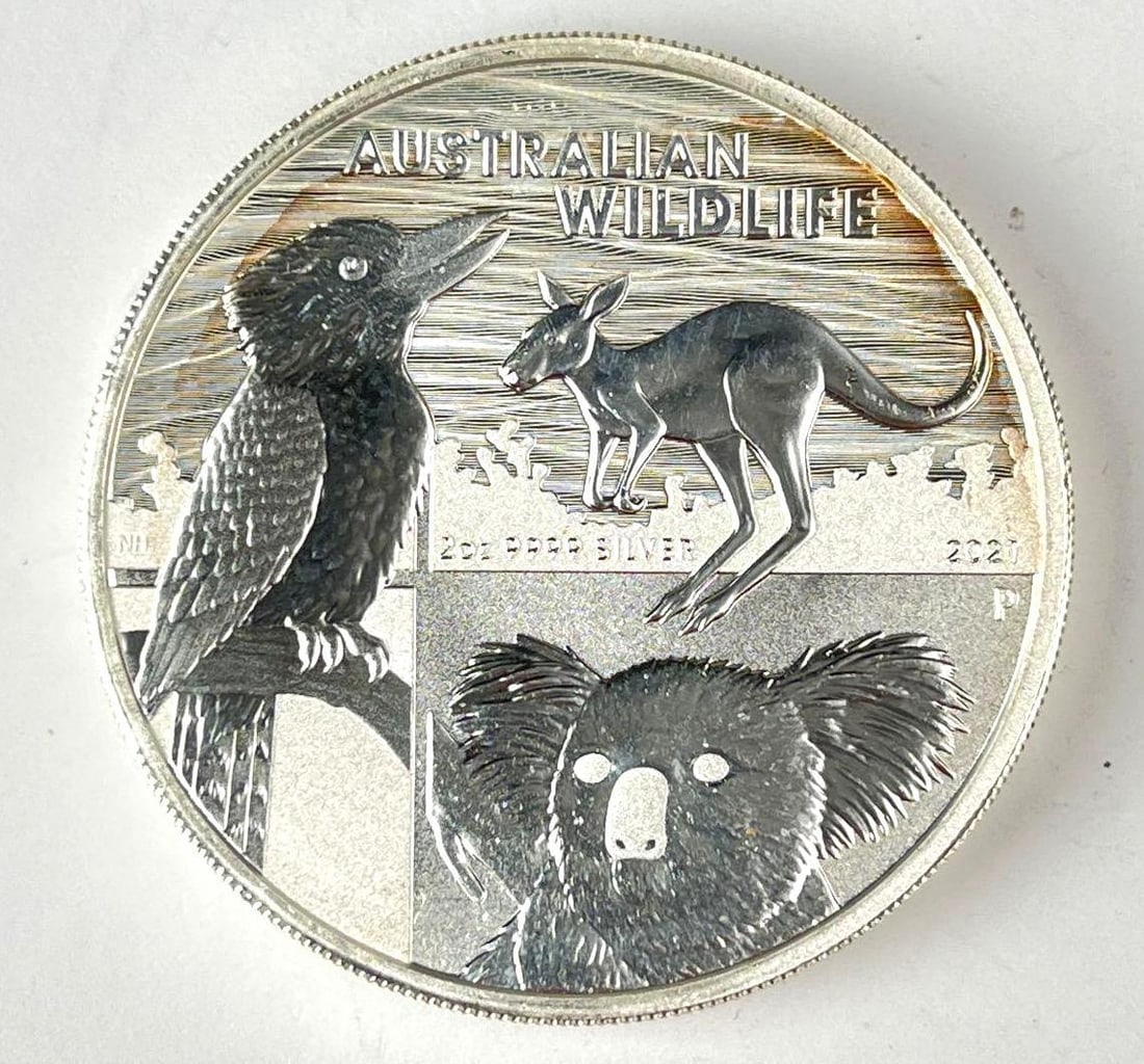 2021 P Australia $2 Australian Wildlife 2 oz 9999 Silver Coin (1 of 2)