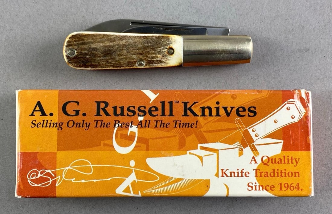 AG Russell Stag Handle Folding Jack Knife (1 of 3)