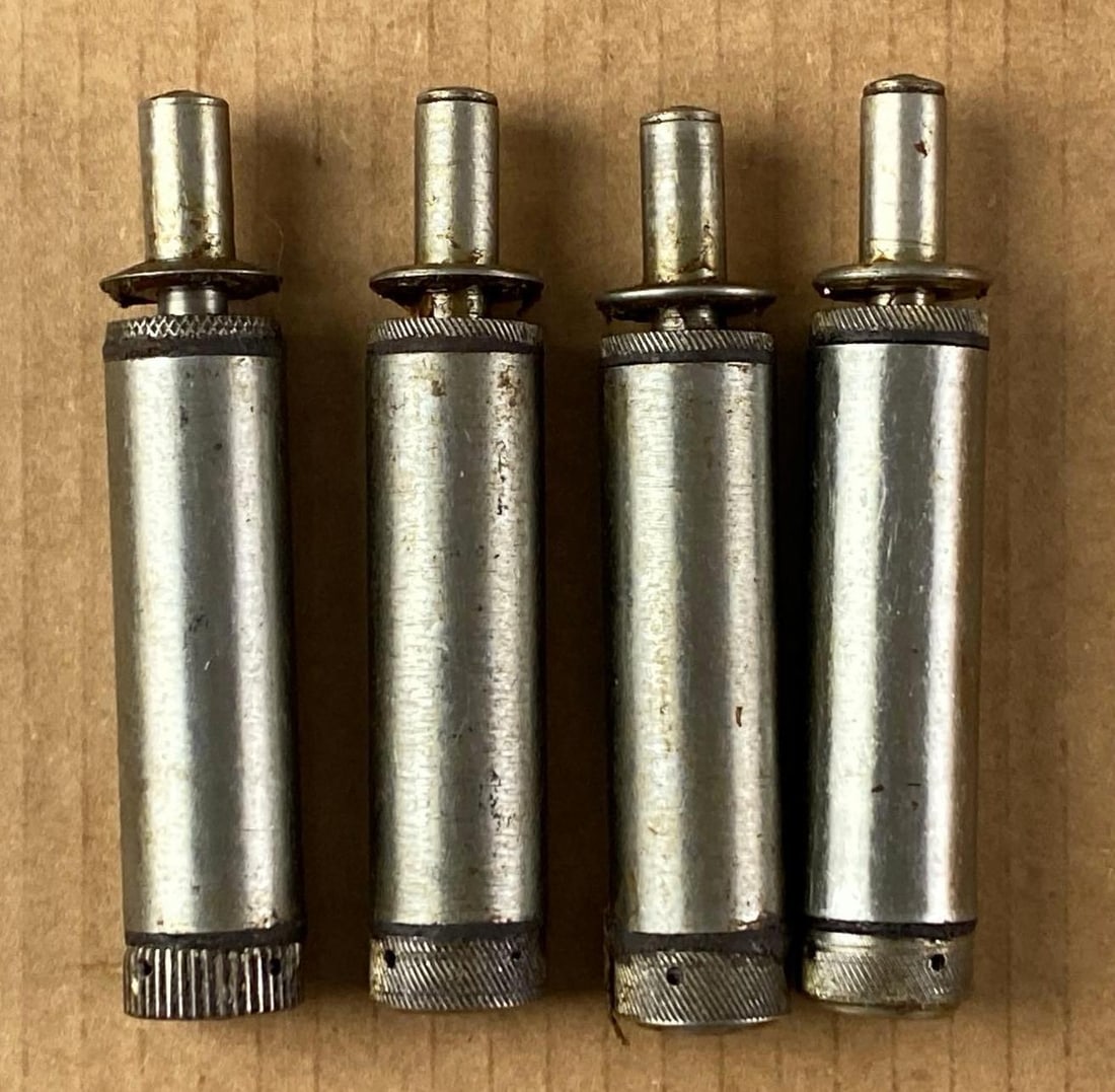 Group of 4 WW2 German K98K Metal Oilier Tubes: need cleaning, each measures 4 inches H