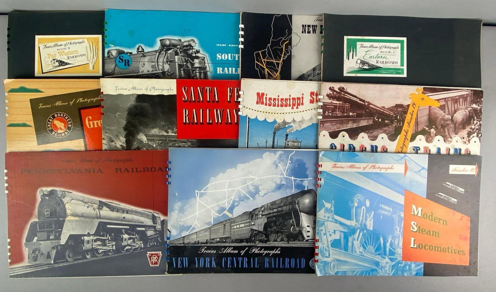 Group of 9 Train/Railroad Photograph Albums (1 of 3)