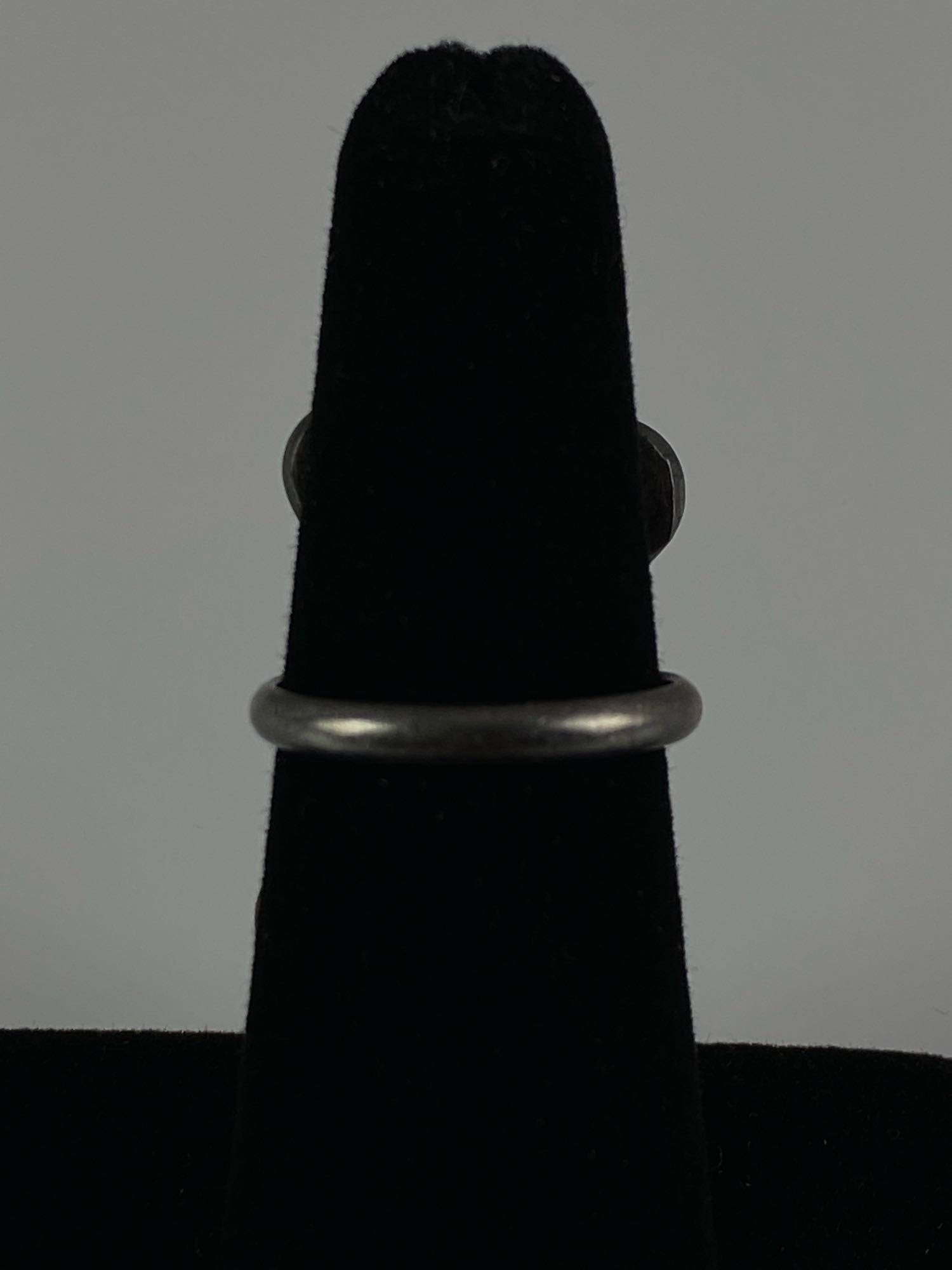 Native American Sterling Silver Turquoise Ring - 3