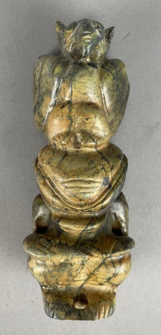 Vintage Hongshan Style Carved Jadeite Figure (1 of 4)