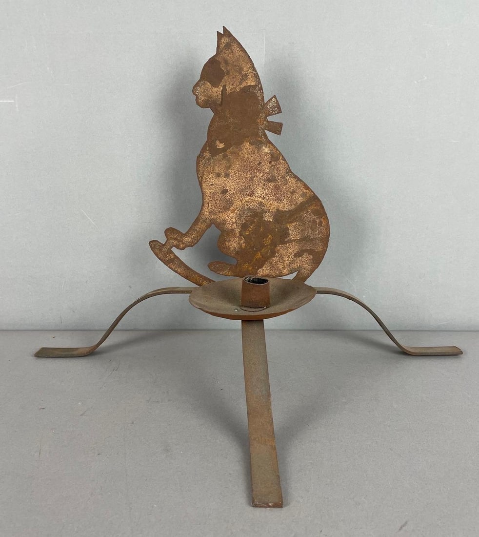 Vintage Metal Cat Silhouette Candleholder (1 of 3)