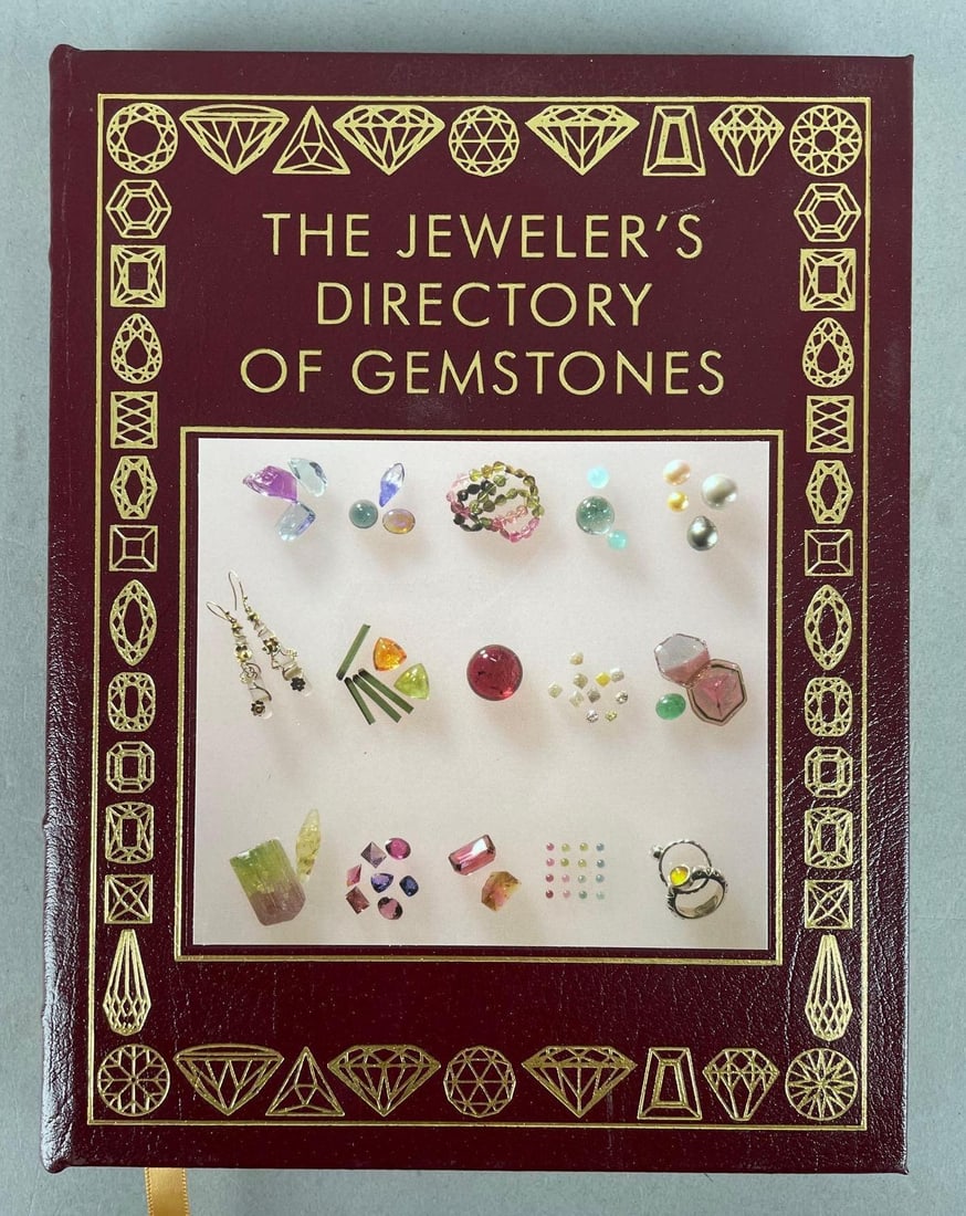 Easton Press The Jewelers Directory of Gemstones Hardcover Book: Gilded pages, measures 10 inches x 7 3/4 inches