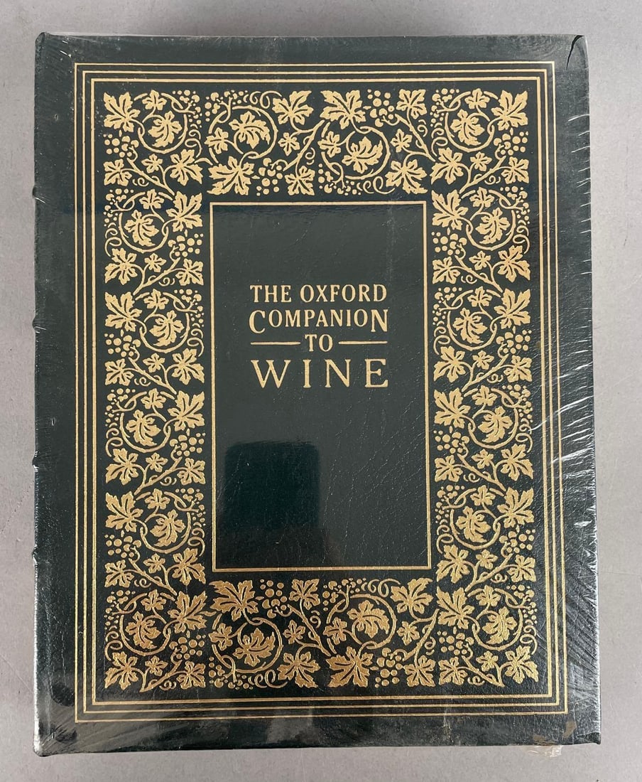 Signed Edition Easton Press Oxford Companion to Wine Hardcover Book: Sealed, gilded pages, measures 11 1/4 inches x 9 inches