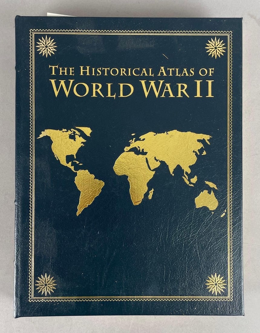 Easton Press Historical Atlas of World War 2 Hardcover Book: Gilded edges, measures 13 1/2 inches x 10 1/4 inches