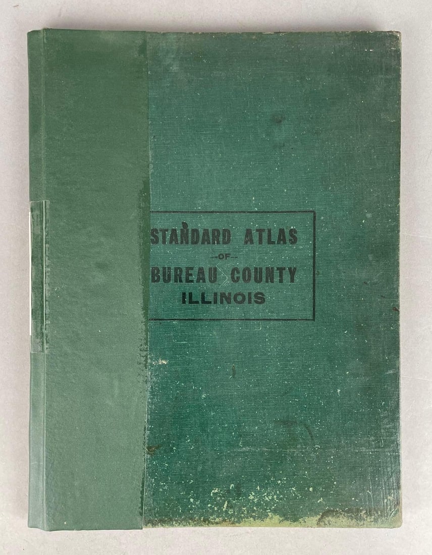 1916 Atlas and Plat Book of Bureau County Illinois: Kenyon company, many repairs, measures 16 inches x 12 inches