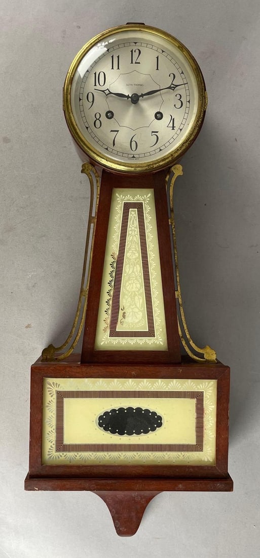 Vintage Seth Thomas Wood Wind-Up Banjo Wall Clock (1 of 3)