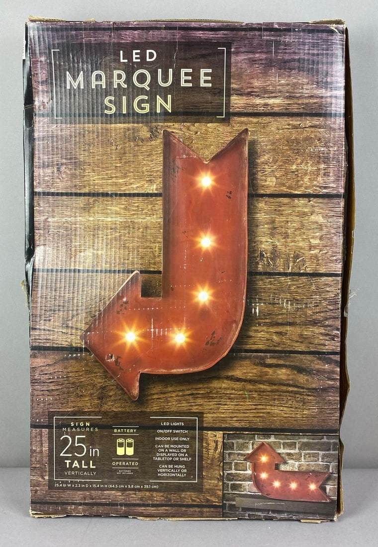 25? LED Marquee Arrow Sign: Like new in original packaging.