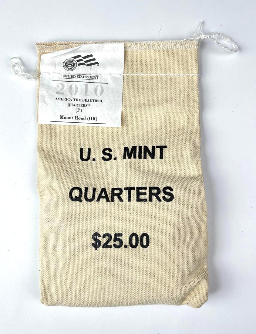 2010 P US Mint ATB $25 Mount Hood Oregon State Quarters in Canvas Bag (1 of 4)