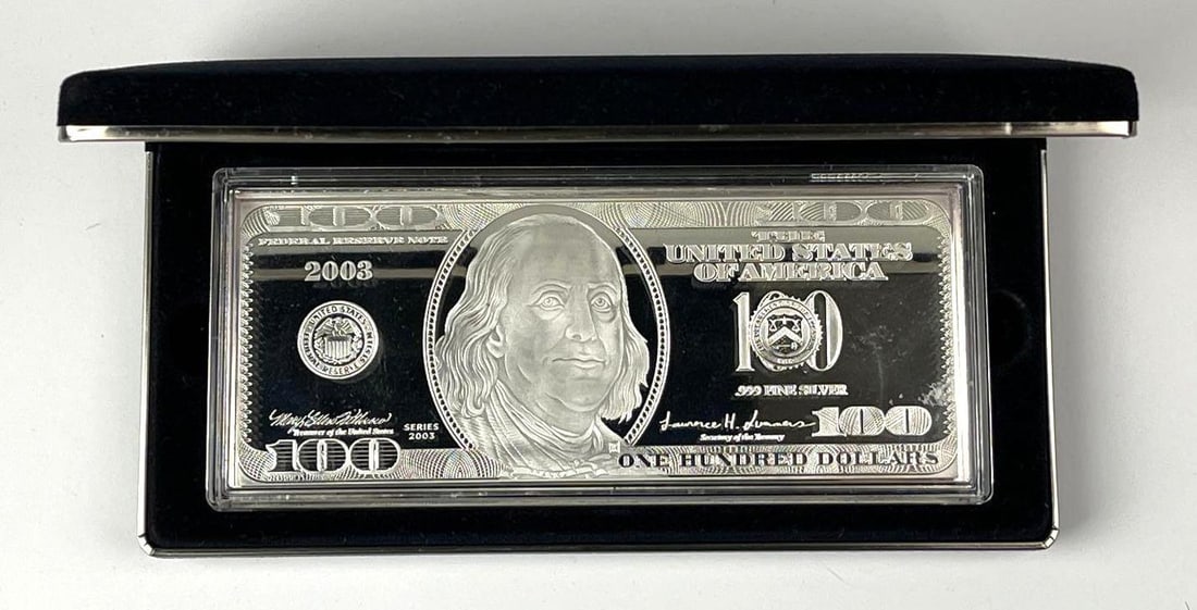 2003 The Washington Mint $100 3.96 oz .999 Silver Proof Certificate (1 of 4)