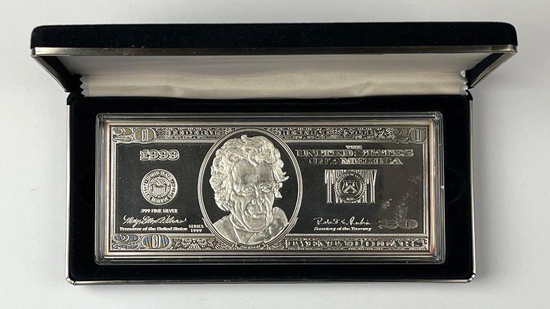 1999 The Washington Mint $20 4 oz .999 Silver Proof Certificate: 1999 The Washington Mint $20 4 oz .999 Silver Proof Certificate