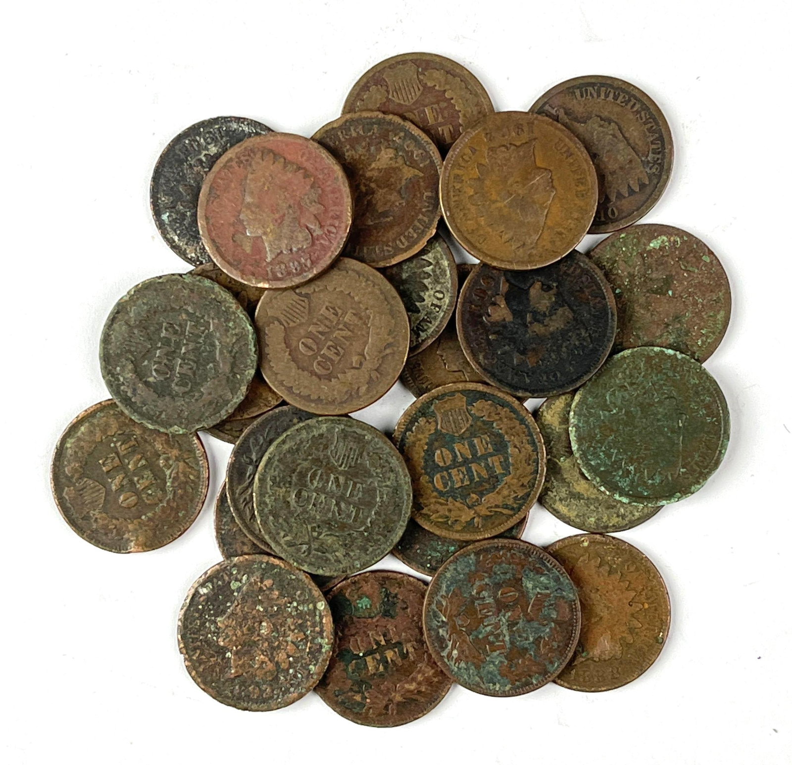 Group of 26 US Indian Head Cents (1 of 1)