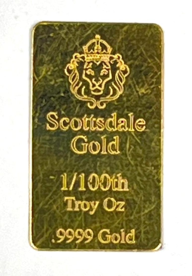 Scottsdale Gold 1/100th oz .9999 Gold Ingot/ Bar: Scottsdale Gold 1/100th oz .9999 Gold Ingot/ Bar