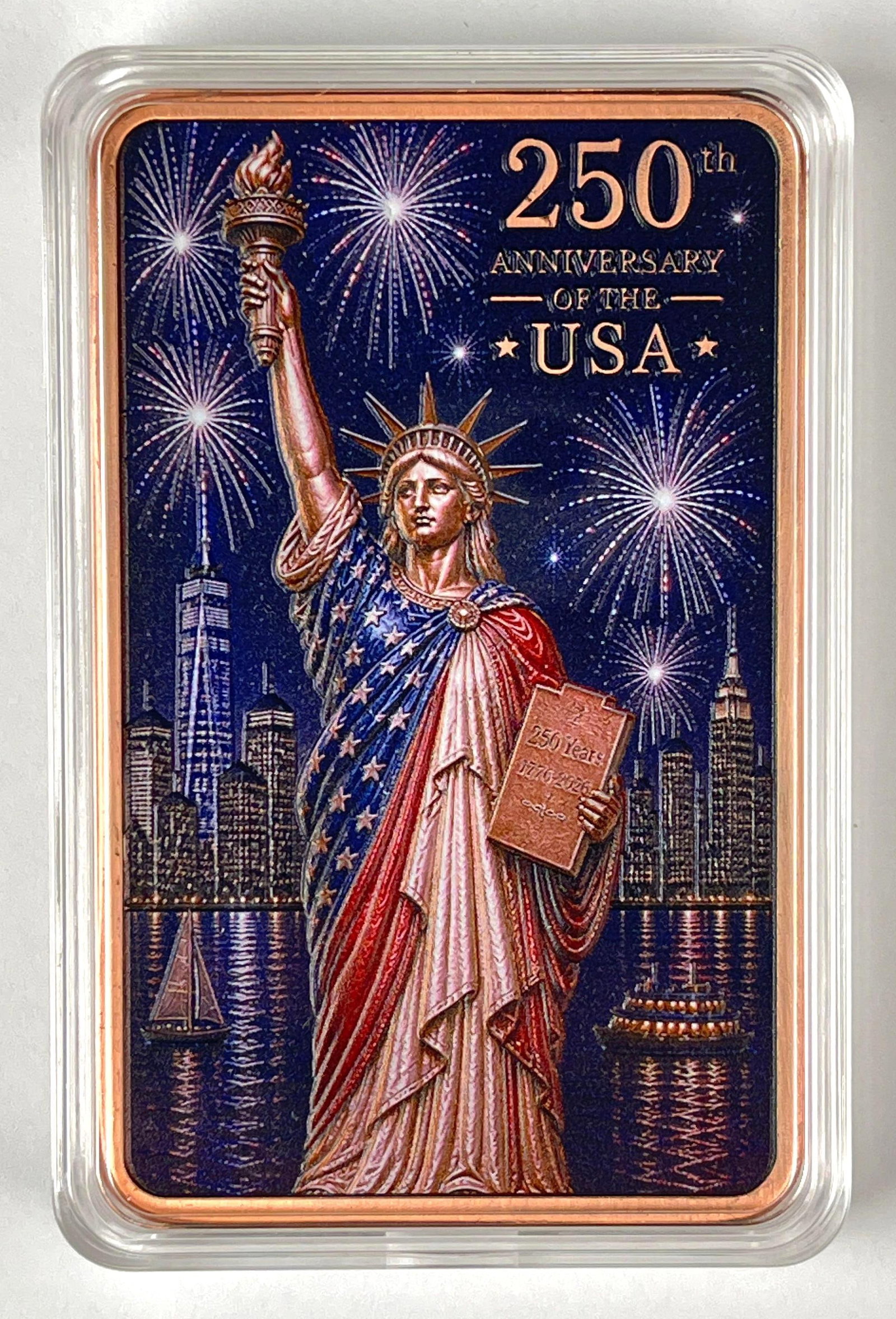 250th Anniversary of the USA 250 Grams .999 Copper Ingot/ Bar (1 of 2)