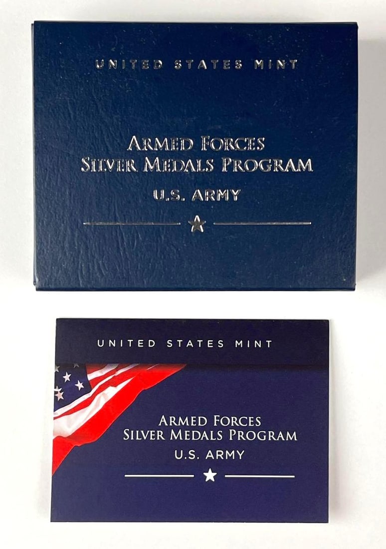 US Mint Armed Forces Silver Medals Program Army 1 oz .999 Fine Silver Medal: Includes COA