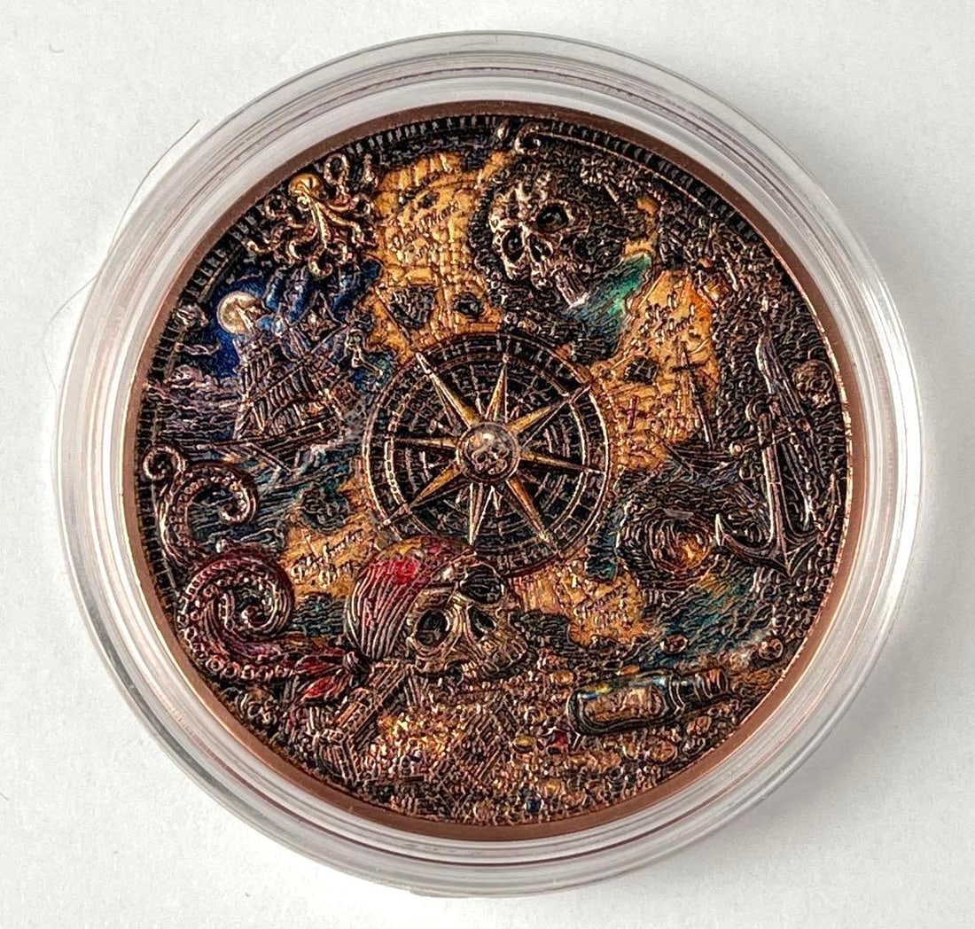Pirate Treasure 1 oz .999 Fine Copper Round (1 of 2)