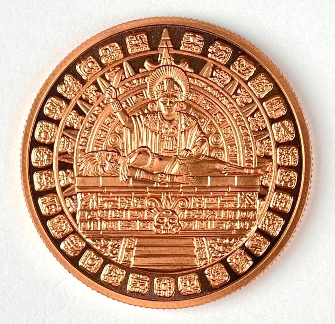Cool 2 Coin Sun Stone Sacrifice 1 oz Fine.999 Fine Copper Round (1 of 2)