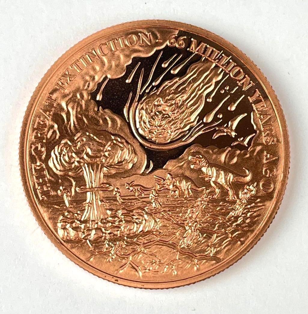 Cool 2 Coin The Great Extinction Event 1 oz .999 Fine Copper Round (1 of 2)