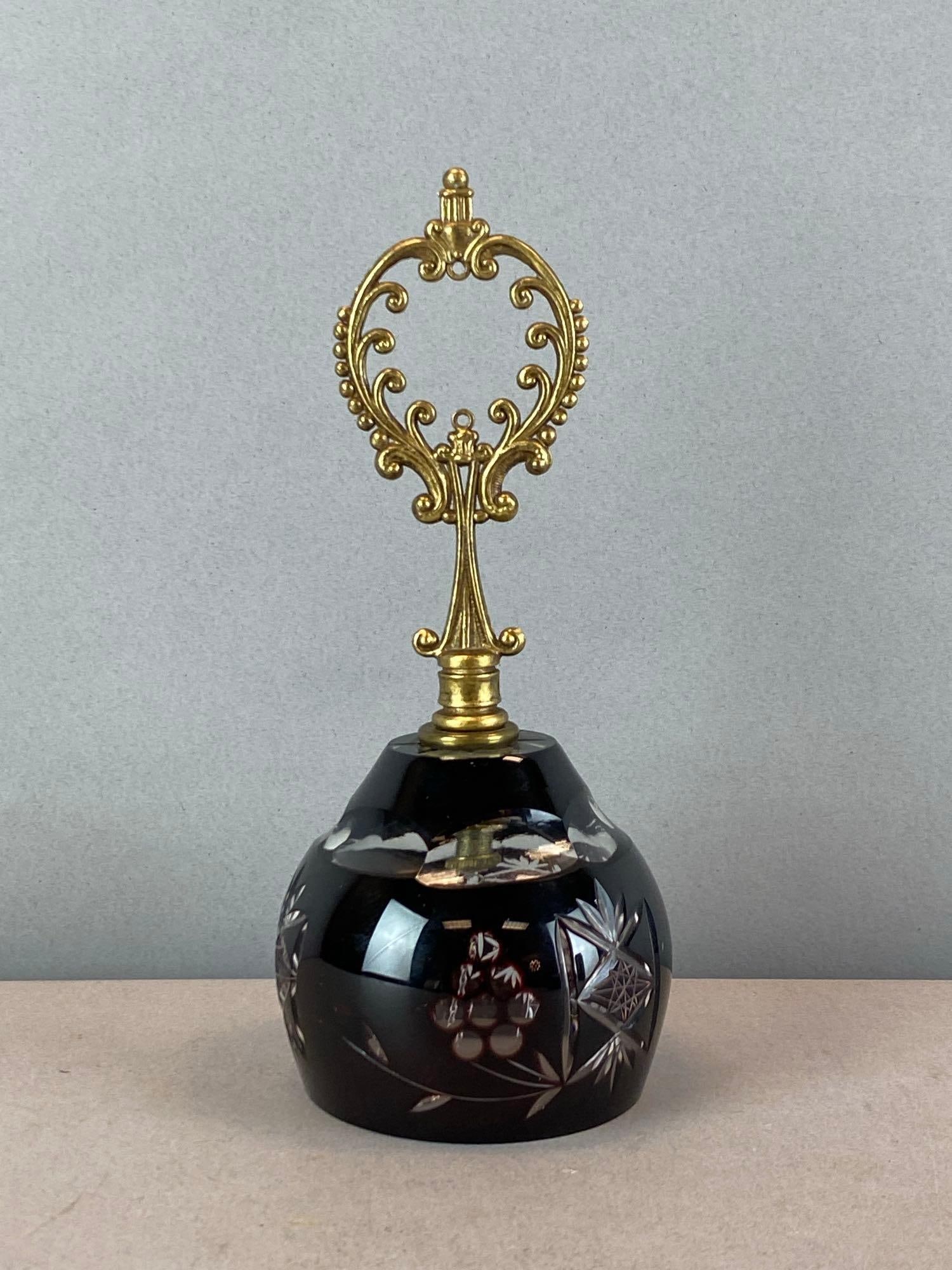 Ruby Cut To Clear Glass Bell - 2