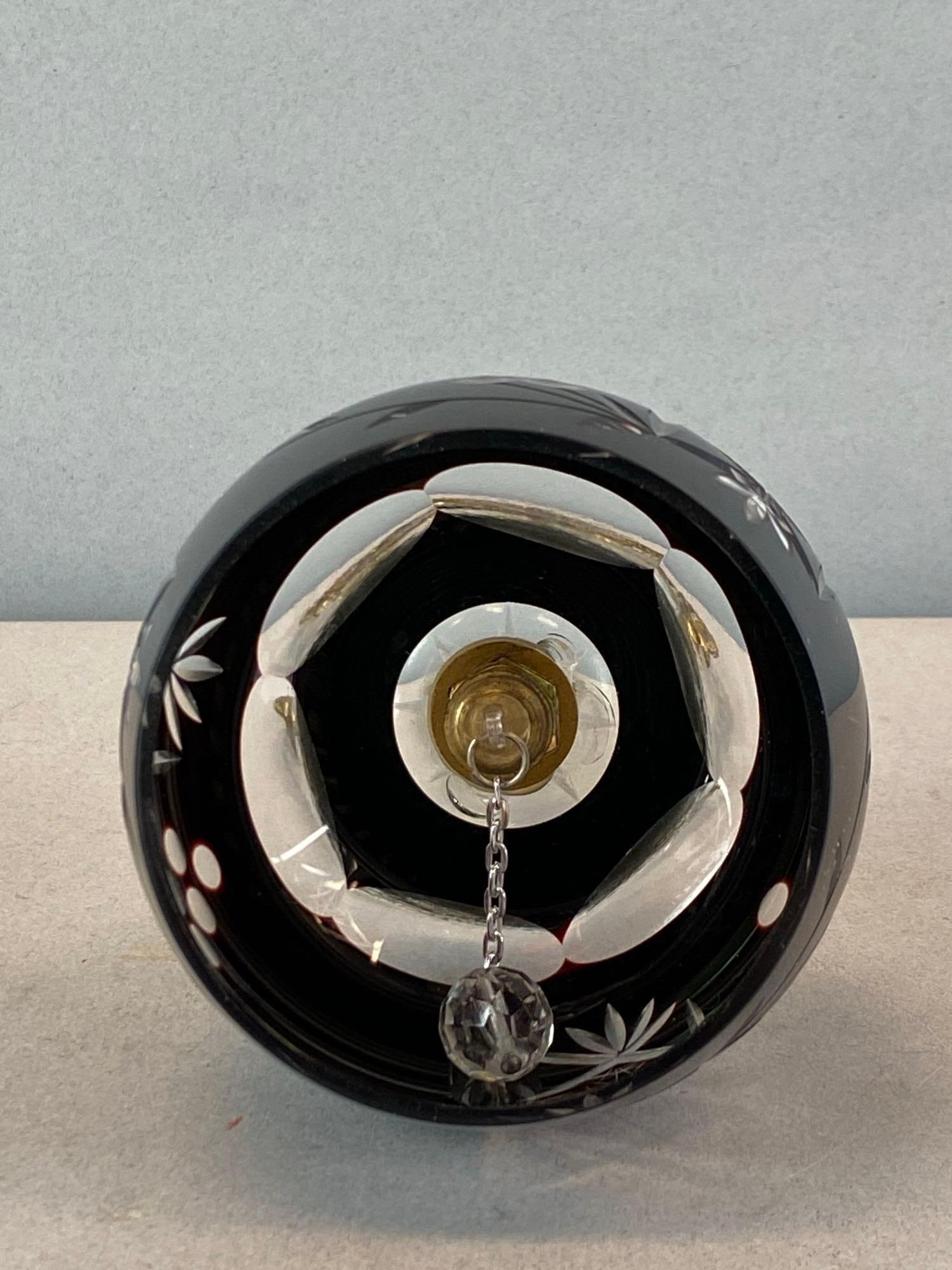 Ruby Cut To Clear Glass Bell - 3