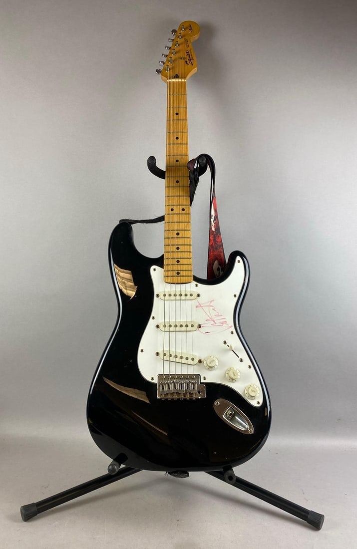 Signed Rod Steward Squier Stratocaster Electric Guitar (1 of 8)