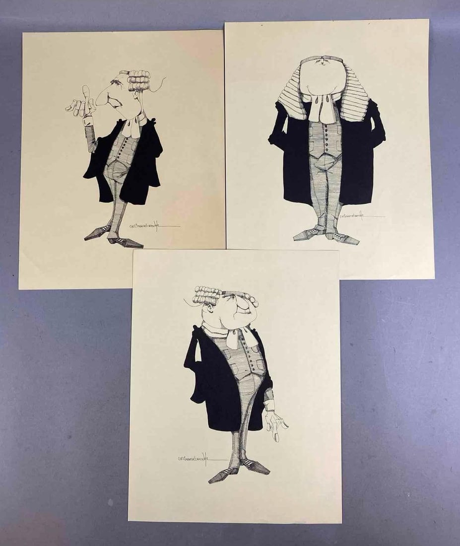 Group of 3 G.R. Cheesebrough Sketches: One measures L 14 x W 11 inches.
