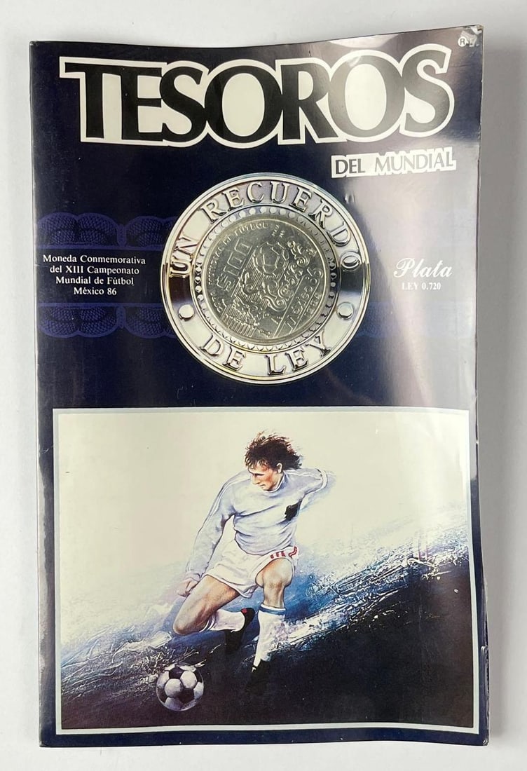 Sealed 1985 Tesoros Mexico $100 World Cup .720 Silver Coin: Sealed 1985 Tesoros Mexico $100 World Cup .720 Silver Coin