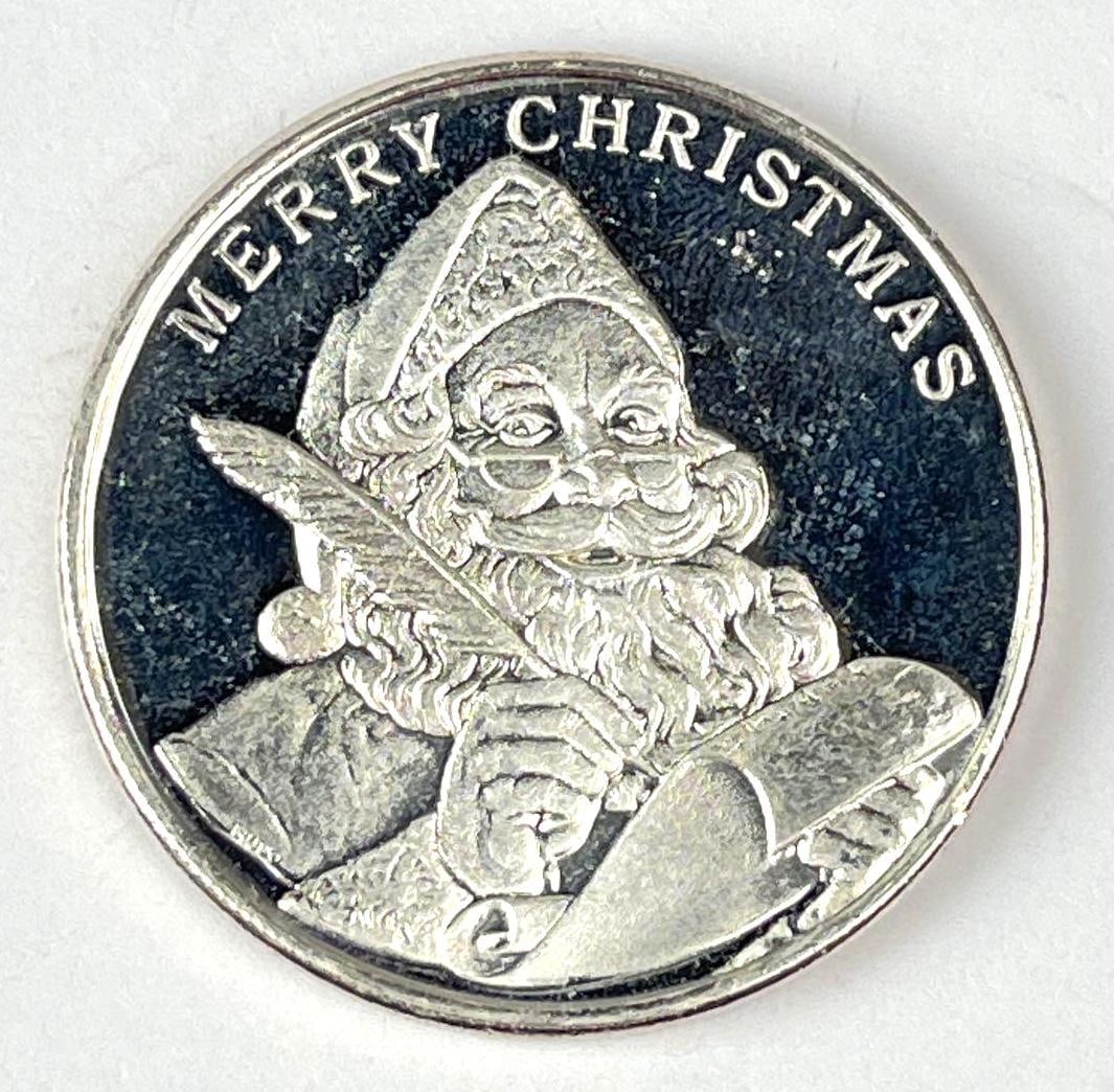 2011 Season Greetings Merry Christmas 1 oz .999 Fine Silver Round (1 of 2)
