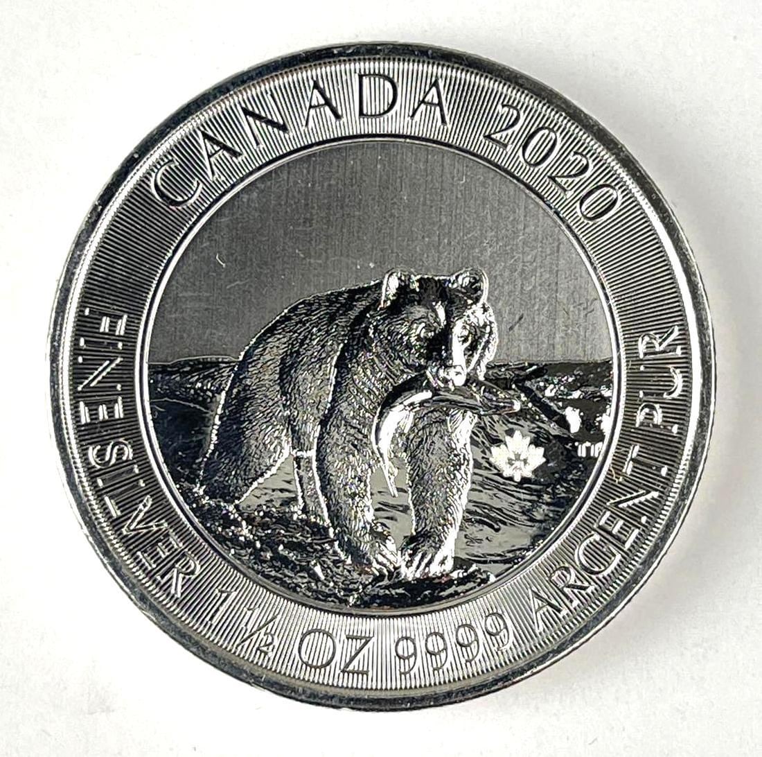 2020 Canada $8 Kermode Spirit Bear with Maple Leaf Privy 1.5 oz 9999 Fine Silver Coin: 2020 Canada $8 Kermode Spirit Bear with Maple Leaf Privy 1.5 oz 9999 Fine Silver Coin