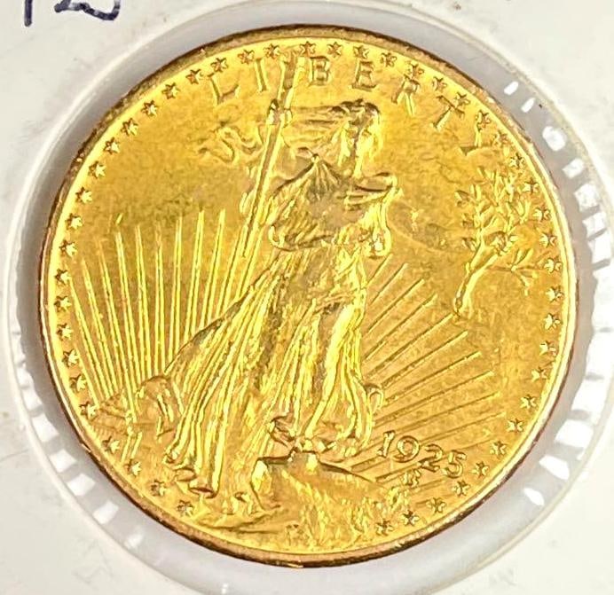 1925 US $20 St Gaudens Gold Coin (1 of 2)