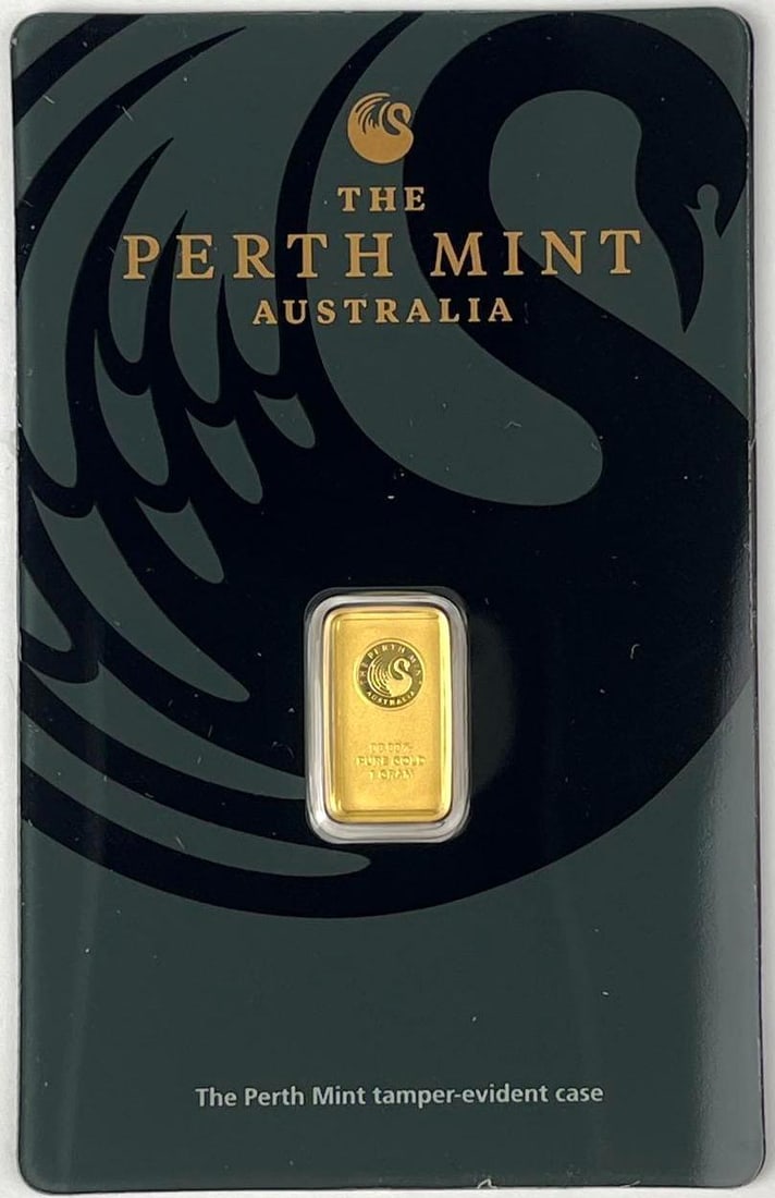 The Perth Mint 1 Gram 99.99 Fine Gold Ingot/ Bar: The Perth Mint 1 Gram 99.99 Fine Gold Ingot/ Ba