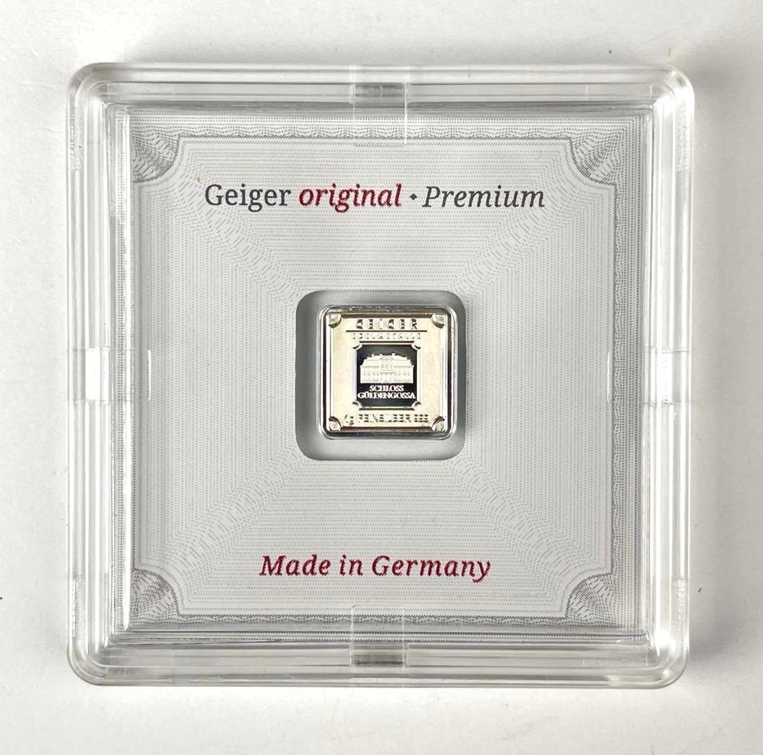 Geiger Edelmetalle Schloss Guldengossa 1 Gram 999 Fine Silver Ingot/ Bar: Includes COA