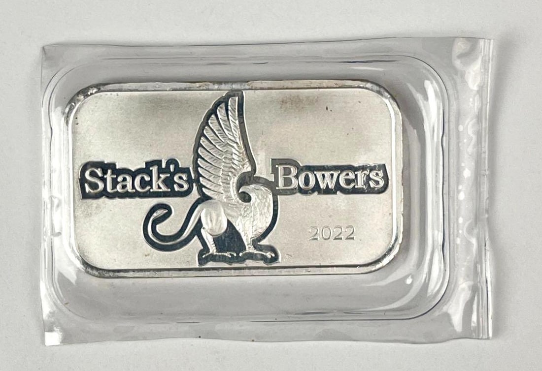 2022 Stacks Bowers Griffin 1 oz .999 Fine Silver Ingot/ Bar (1 of 2)