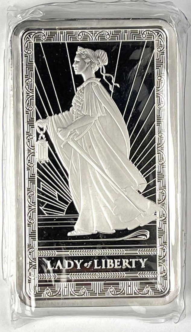 PAMP Suisse Lady of Liberty 10 oz 999.0 Fine Silver Ingot/ Bar: PAMP Suisse Lady of Liberty 10 oz 999.0 Fine Silver Ingot/ Bar