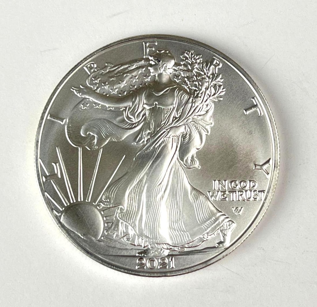 2021 US $1 American Silver Eagle 1 oz Fine Silver Coin: 2021 US $1 American Silver Eagle 1 oz Fine Silver Coin