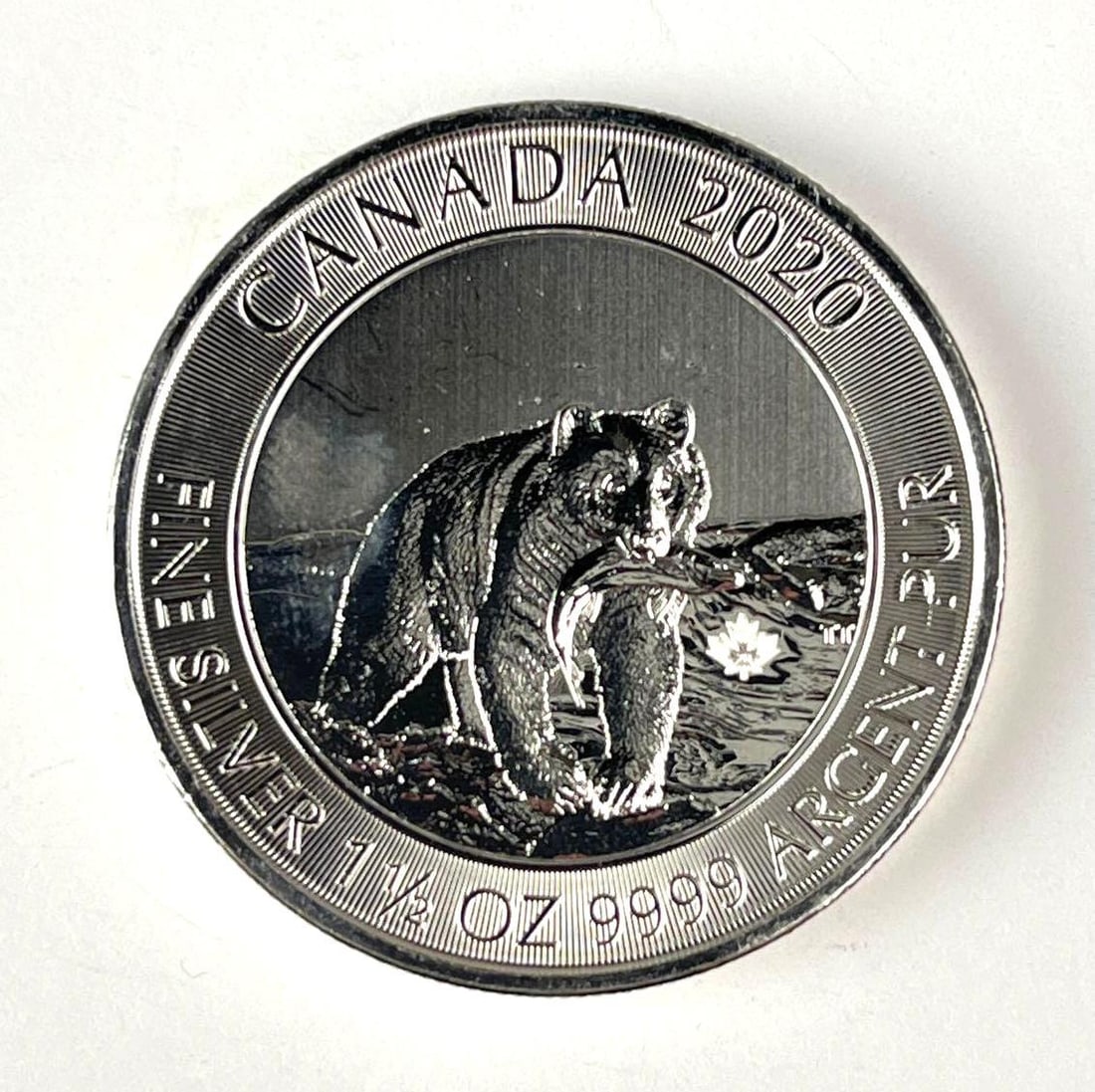 2020 Canada $8 Grizzly with Maple Leaf Privy 1.5 oz 9999 Fine Silver Coin (1 of 2)