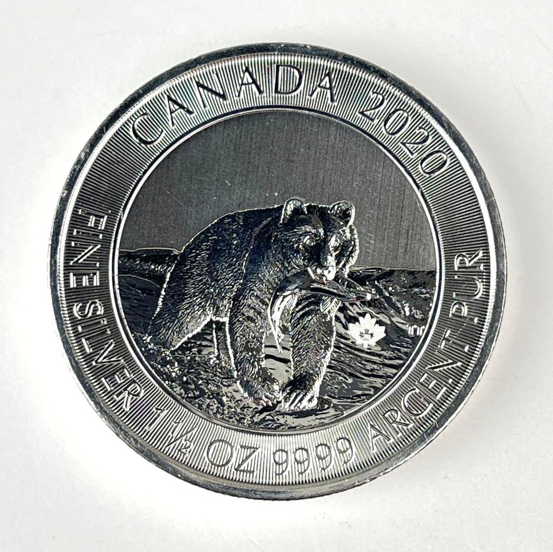 2020 Canada $8 Grizzly with Maple Leaf Privy 1.5 oz 9999 Fine Silver Coin (1 of 2)