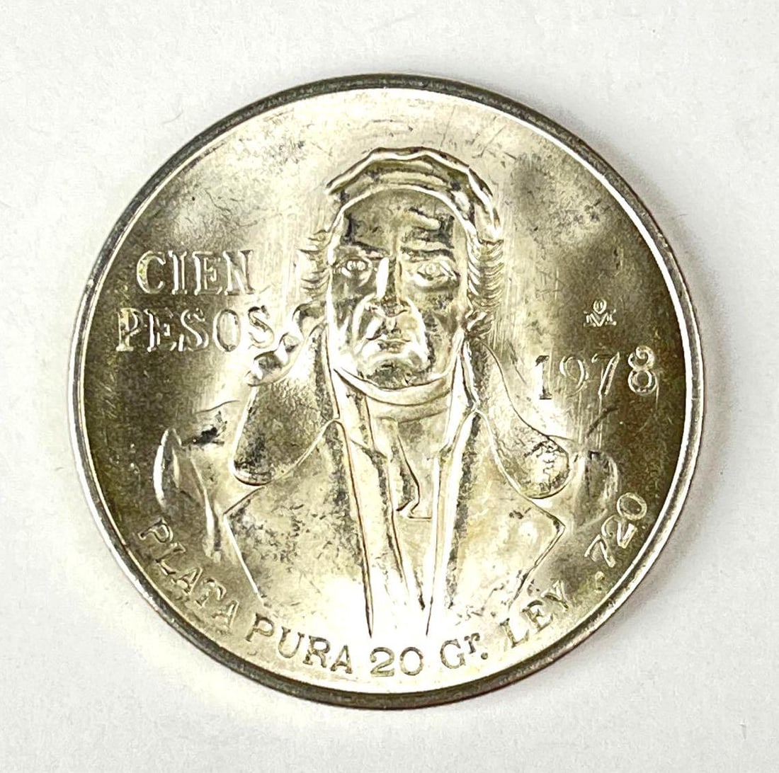 1978 Mexico 100 Pesos Jose Maria Morelos 20 Grams .720 Silver Coin (1 of 2)