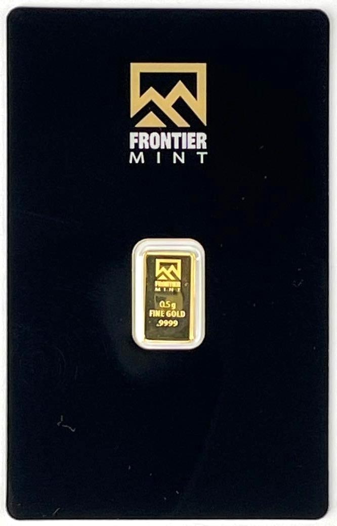 Frontier Mint .5 Grams .9999 Fine Gold Ingot/ Bar (1 of 2)