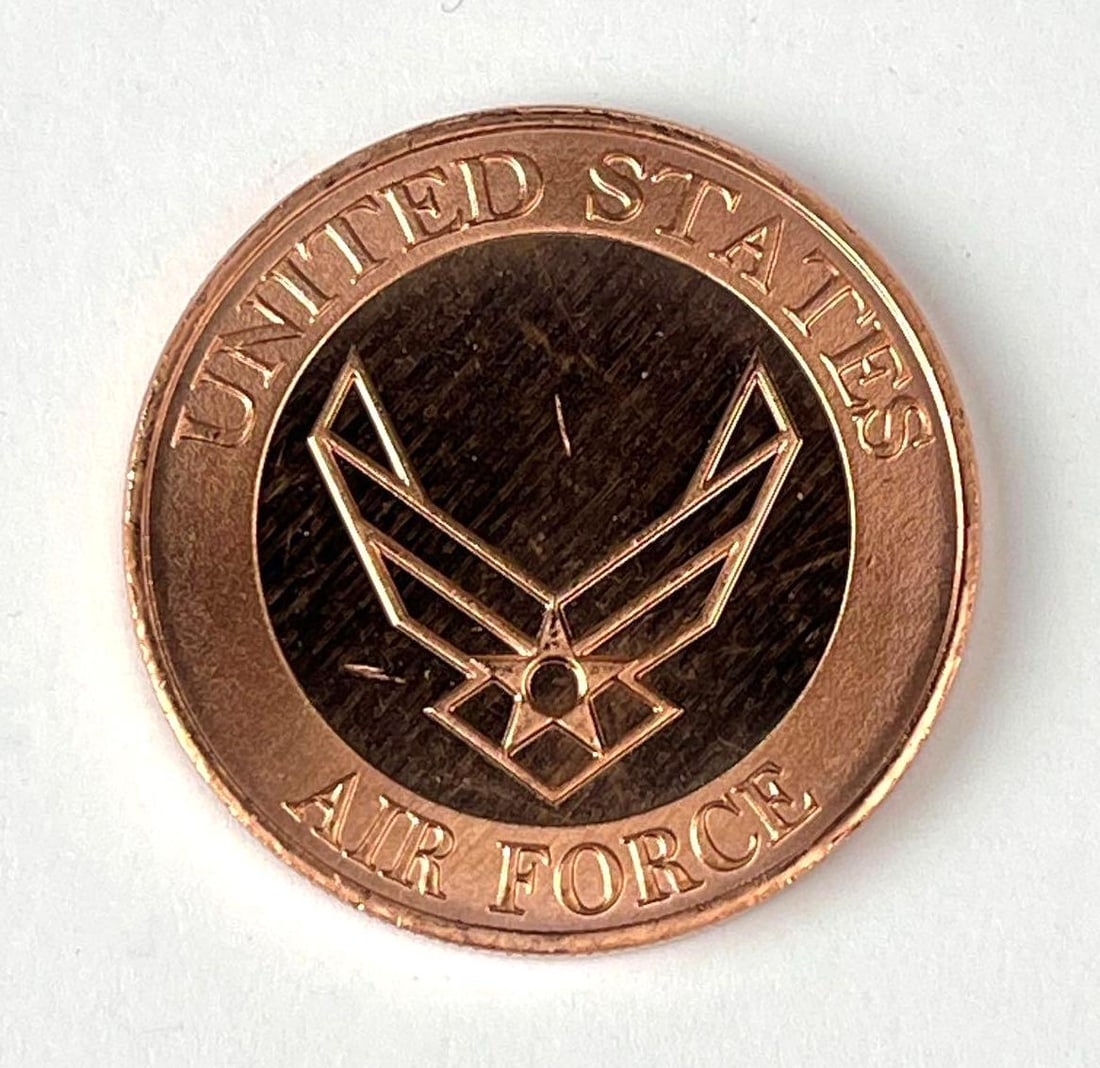 US Air Force 1 oz .999 Fine Copper Round (1 of 2)