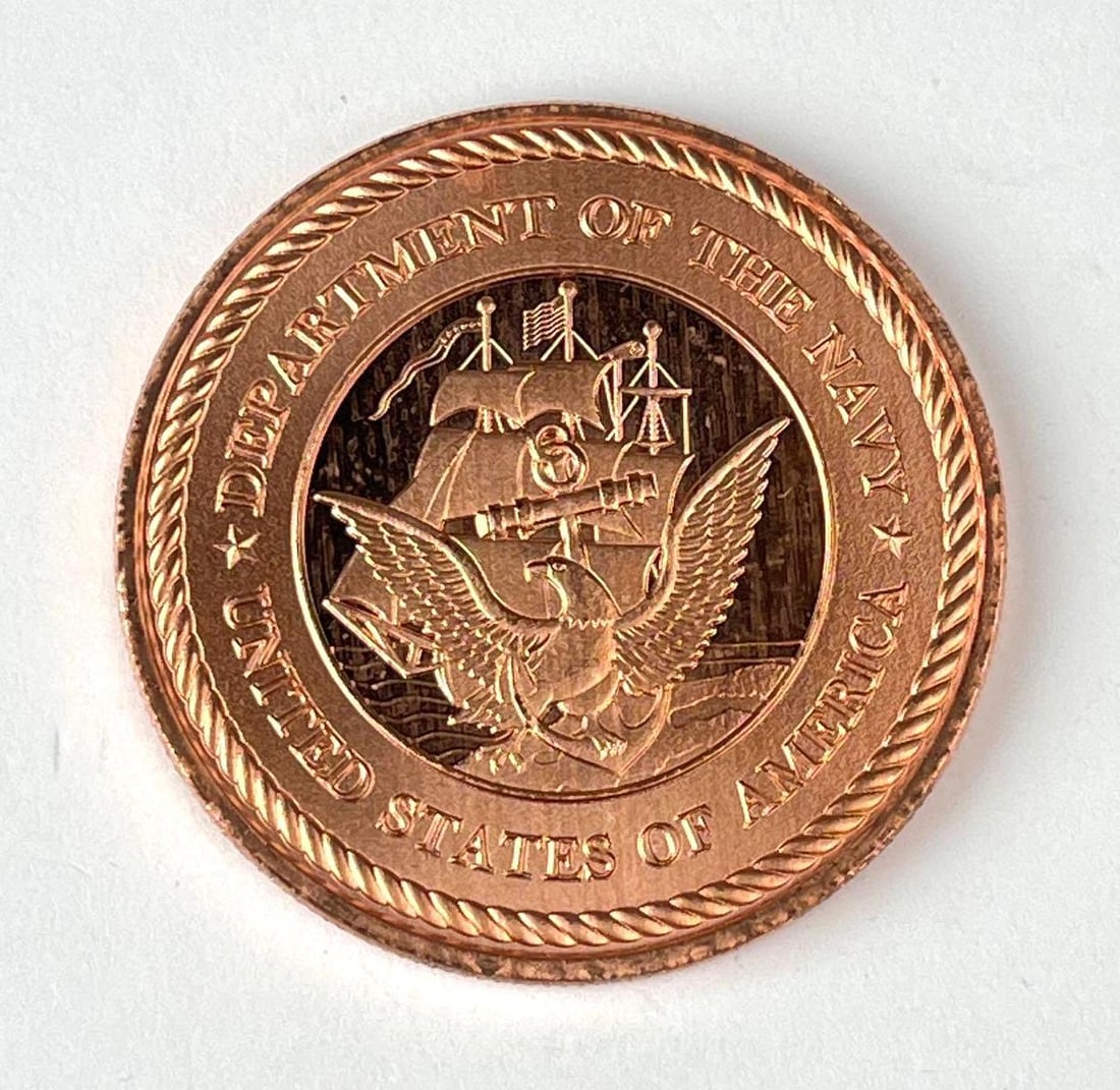 US Navy 1 oz .999 Fine Copper Round (1 of 2)