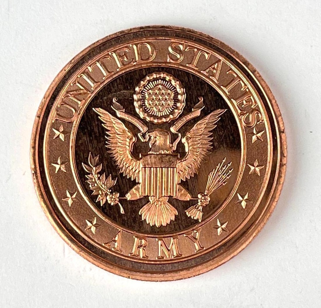 US Army 1 oz .999 Fine Copper Round (1 of 2)