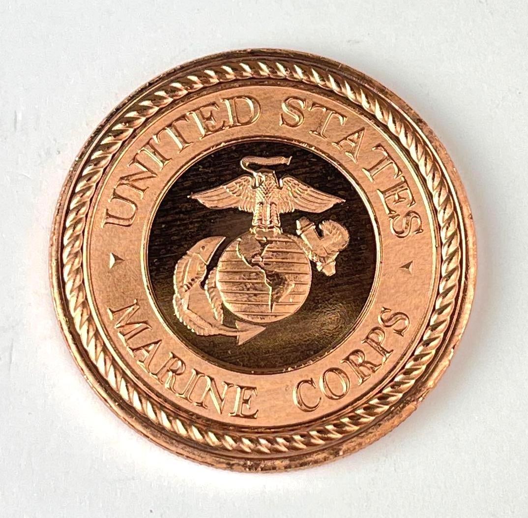 US Marine Corp 1 oz .999 Fine Copper Round (1 of 2)