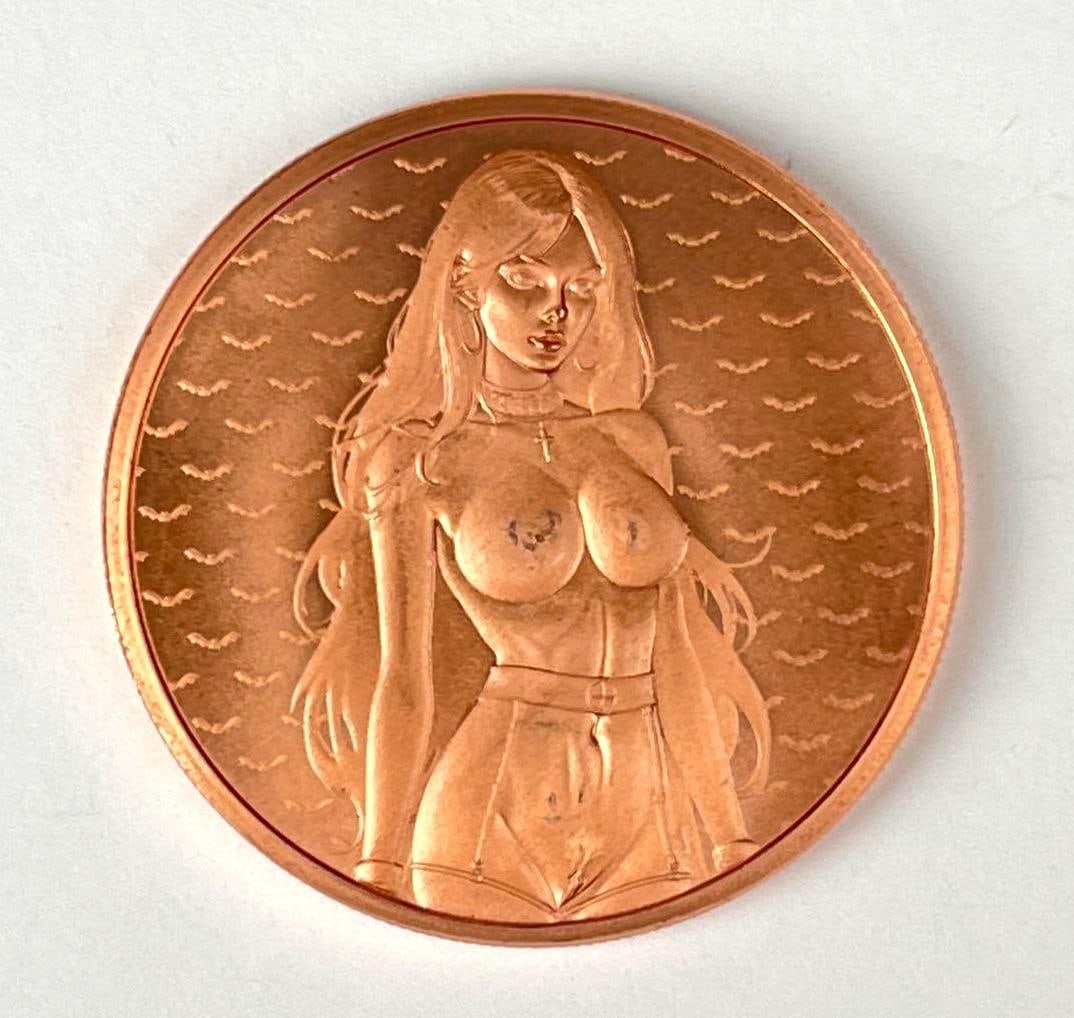 Bullion Baddies Mortuary Michelle 1 oz .999 Fine Copper Round: Bullion