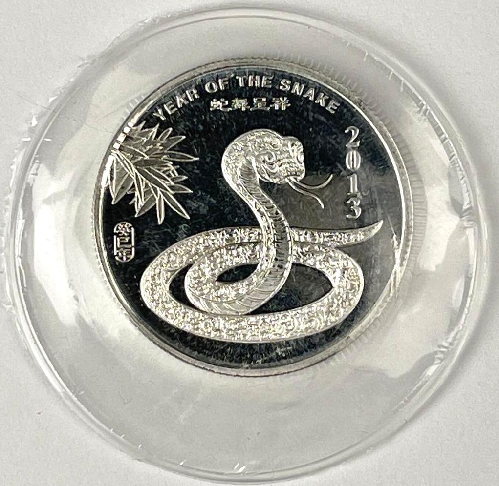 2013 Year of the Snake 1/2 oz .999 Fine Silver Round: 2013 Year of the Snake 1/2 oz .999 Fine Silver Round